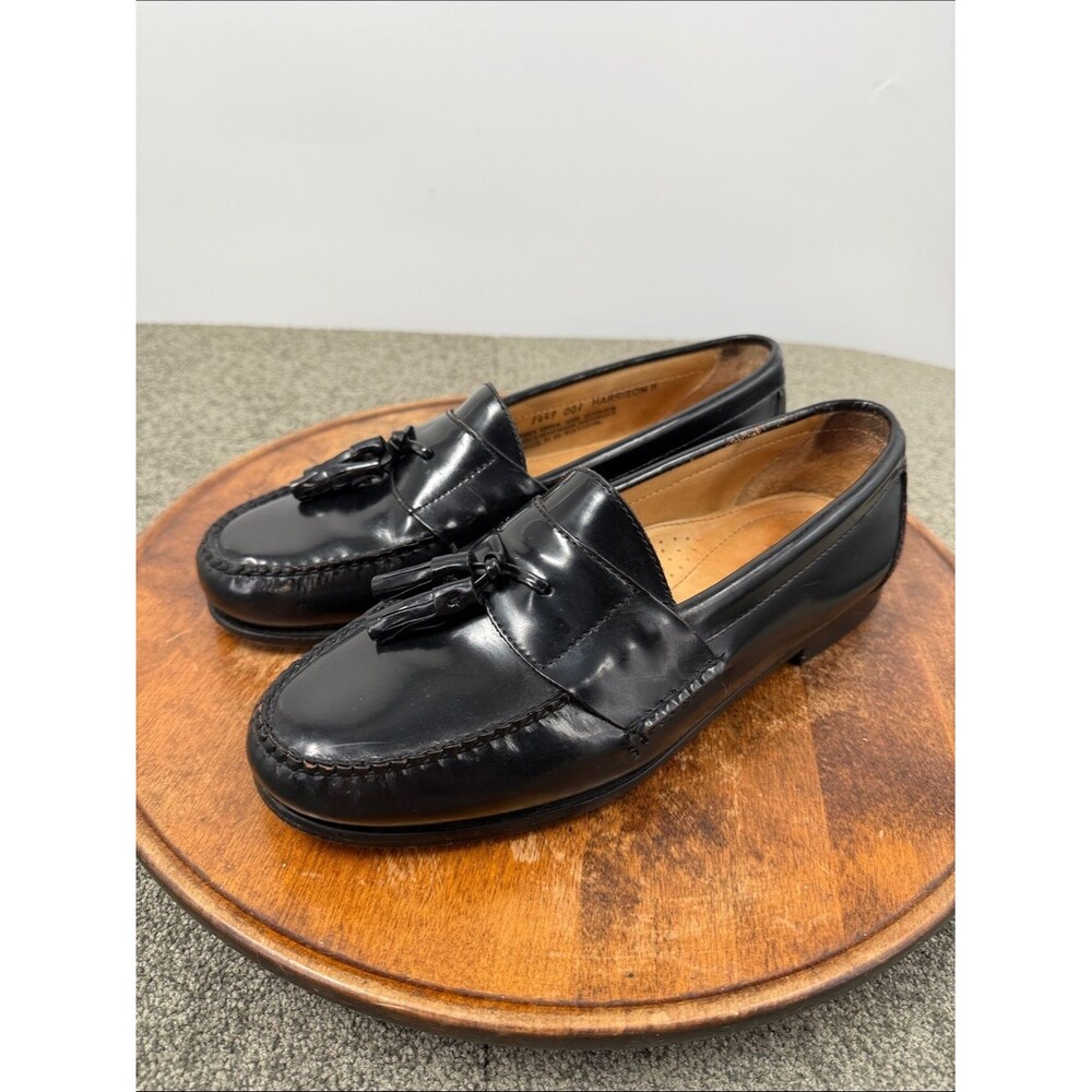 Bass Shoes Mens 10 EE Harrison II Blark Leather Tassel Loafers